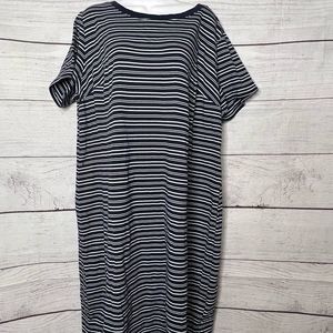 Women's Striped Short Sleeve T-Shirt Dress